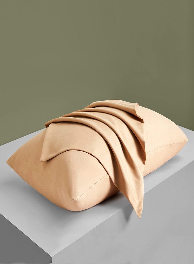 MILVOWOC 2Pcs Brushed Microfiber Standard Pillowcases - 20 x 26 Inch, Camel Pillow Case Set Non Slip Envelope Pillow Cover with Moisture Absorption and Anti-Wrinkle - Image 5
